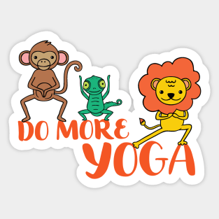 Do More Yoga | Animals Doing Yoga Sticker